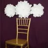 HIER_3400 2 Pack 20" White Real Feel Foam Dahlia Flowers Chargers & Centerpieces