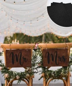 HIER_5170 10 Pack | 12"x10" Self-Adhesive Glitter DIY Craft Foam Sheets | Black Chargers & Centerpieces