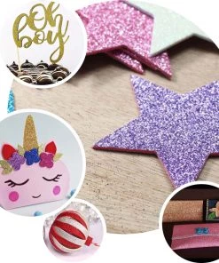 HIER_5170 10 Pack | 12"x10" Self-Adhesive Glitter DIY Craft Foam Sheets | Iridescent Chargers & Centerpieces 26 HIER_5170 10 Pack | 12