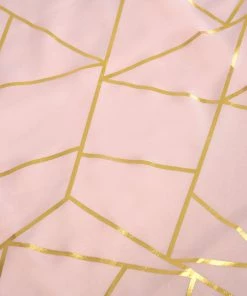 HIER_2210 5 Pack | Modern Blush/Rose Gold & Geometric Gold Cloth Dinner Napkins | 20