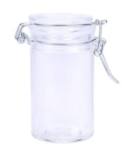 HIER_4610 12 Set 3 Oz Favor Candy Glass Mason Jars With Glass Lid And Metal Clips