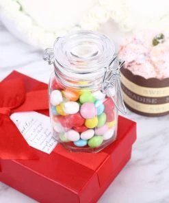 HIER_5200 12 Pack 4 Oz Clear Hexagon Glass Jars Chargers & Centerpieces