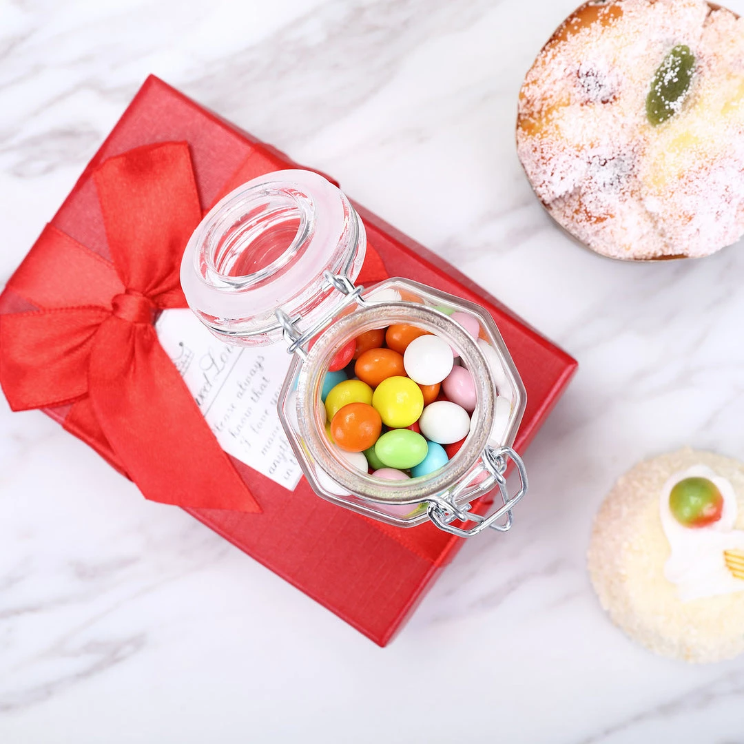 HIER_5200 12 Pack 4 Oz Clear Hexagon Glass Jars Chargers & Centerpieces 7 HIER_5200 12 Pack 4 Oz Clear Hexagon Glass Jars Chargers & Centerpieces