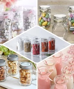 HIER_5200 12 Pack 4 Oz Clear Hexagon Glass Jars Chargers & Centerpieces 16 HIER_5200 12 Pack 4 Oz Clear Hexagon Glass Jars Chargers & Centerpieces