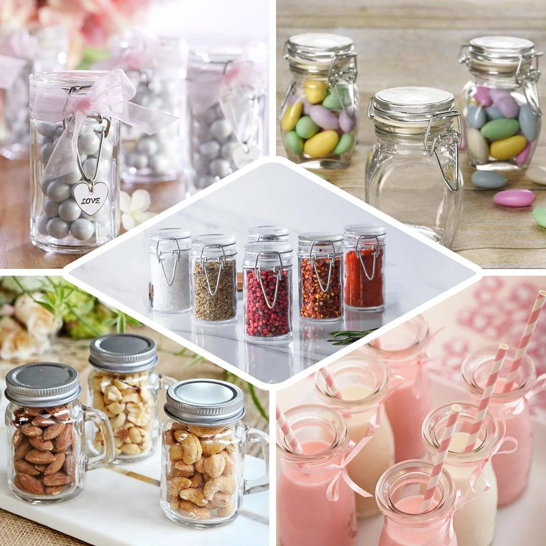 HIER_5200 12 Pack 4 Oz Clear Hexagon Glass Jars Chargers & Centerpieces 5 HIER_5200 12 Pack 4 Oz Clear Hexagon Glass Jars Chargers & Centerpieces