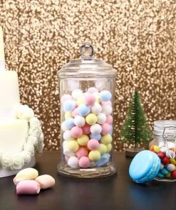 HIER_4610 Set Of 3 Apothecary Glass Candy Jars With Lids - 7