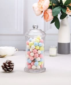 HIER_4610 Set Of 3 Apothecary Glass Candy Jars With Lids - 7