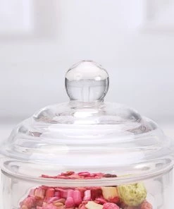 HIER_4610 Set Of 3 Apothecary Glass Candy Jars With Lids - 7