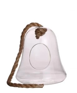 HIER_3300 Chargers & Centerpieces 9" Bell Hanging Glass Terrarium With Rope | Hanging Succulent Planter 25 HIER_3300 Chargers & Centerpieces 9