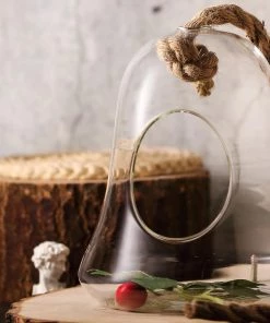 HIER_3300 Chargers & Centerpieces 9" Bell Hanging Glass Terrarium With Rope | Hanging Succulent Planter 23 HIER_3300 Chargers & Centerpieces 9