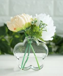 HIER_5200 3 Pack | Flower Shaped Glass Wall Vase | Indoor Wall Mounted Planters | Hanging Terrariums