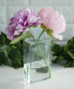 HIER_3400 3 Pack | Trapezoid Glass Wall Vase | Indoor Wall Mounted Planters | Hanging Terrariums