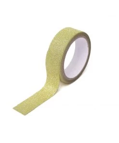 HIER_5170 Chargers & Centerpieces 5 Pack | 5 Yards Gold Washi Glitter Tape | Self Adhesive Craft Decorative Tape