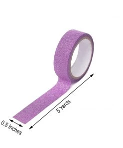 HIER_5170 5 Pack | 5 Yards Purple Washi Glitter Tape | Self Adhesive Craft Decorative Tape Chargers & Centerpieces 17 HIER_5170 5 Pack | 5 Yards Purple Washi Glitter Tape | Self Adhesive Craft Decorative Tape Chargers & Centerpieces