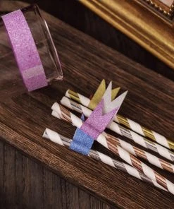 HIER_5170 5 Pack | 5 Yards Purple Washi Glitter Tape | Self Adhesive Craft Decorative Tape Chargers & Centerpieces 22 HIER_5170 5 Pack | 5 Yards Purple Washi Glitter Tape | Self Adhesive Craft Decorative Tape Chargers & Centerpieces