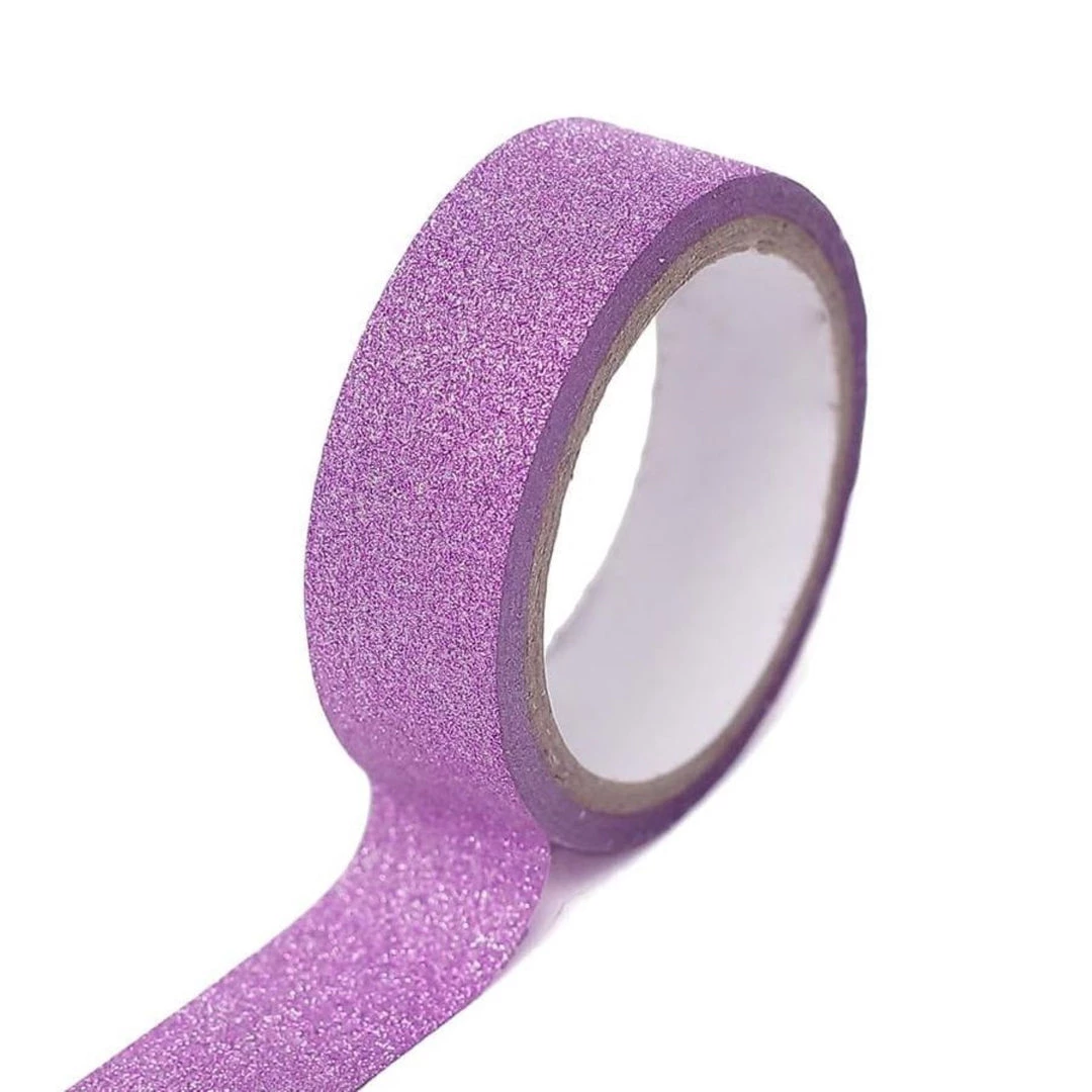 HIER_5170 5 Pack | 5 Yards Purple Washi Glitter Tape | Self Adhesive Craft Decorative Tape Chargers & Centerpieces 12 HIER_5170 5 Pack | 5 Yards Purple Washi Glitter Tape | Self Adhesive Craft Decorative Tape Chargers & Centerpieces