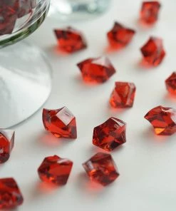 HIER_4830 Chargers & Centerpieces 300 Pack Burgundy Large Acrylic Ice Bead Vase Fillers Table Decoration