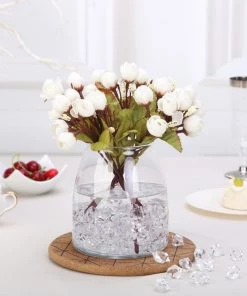 HIER_4830 300 Pack Clear Large Acrylic Ice Bead Vase Fillers Table Decoration Chargers & Centerpieces