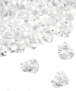 HIER_4830 300 Pack Clear Large Acrylic Ice Bead Vase Fillers Table Decoration Chargers & Centerpieces