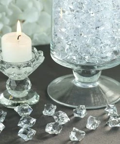 HIER_4830 300 Pack Clear Large Acrylic Ice Bead Vase Fillers Table Decoration Chargers & Centerpieces