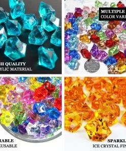 HIER_4830 300 Pack Clear Large Acrylic Ice Bead Vase Fillers Table Decoration Chargers & Centerpieces