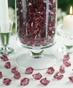 HIER_4830 300 Pack Eggplant Large Acrylic Ice Bead Vase Fillers Table Decoration Chargers & Centerpieces