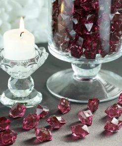 HIER_4830 300 Pack Eggplant Large Acrylic Ice Bead Vase Fillers Table Decoration Chargers & Centerpieces