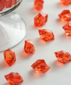HIER_4830 300 Pack Red Large Acrylic Ice Bead Vase Fillers Table Decoration