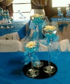 HIER_4830 300 Pack Turquoise Large Acrylic Ice Bead Vase Fillers Table Decoration Chargers & Centerpieces