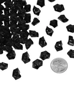 HIER_4830 400 Pack Black Mini Acrylic Ice Bead Vase Fillers Table Decoration