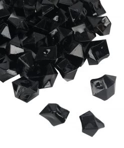 HIER_4830 400 Pack Black Mini Acrylic Ice Bead Vase Fillers Table Decoration