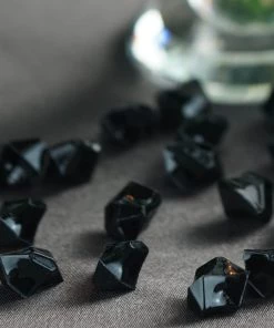 HIER_4830 400 Pack Black Mini Acrylic Ice Bead Vase Fillers Table Decoration