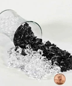 HIER_4830 400 Pack Black Mini Acrylic Ice Bead Vase Fillers Table Decoration