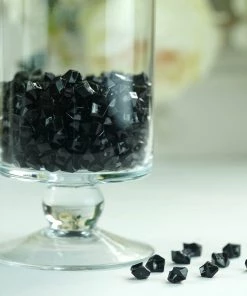 HIER_4830 400 Pack Black Mini Acrylic Ice Bead Vase Fillers Table Decoration