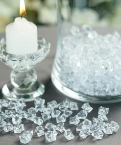 HIER_4830 Chargers & Centerpieces 400 Pack Clear Mini Acrylic Ice Bead Vase Fillers Table Decoration