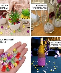 HIER_4830 400 Pack Fuchsia Mini Acrylic Ice Bead Vase Fillers Table Decoration Chargers & Centerpieces 10 HIER_4830 400 Pack Fuchsia Mini Acrylic Ice Bead Vase Fillers Table Decoration Chargers & Centerpieces