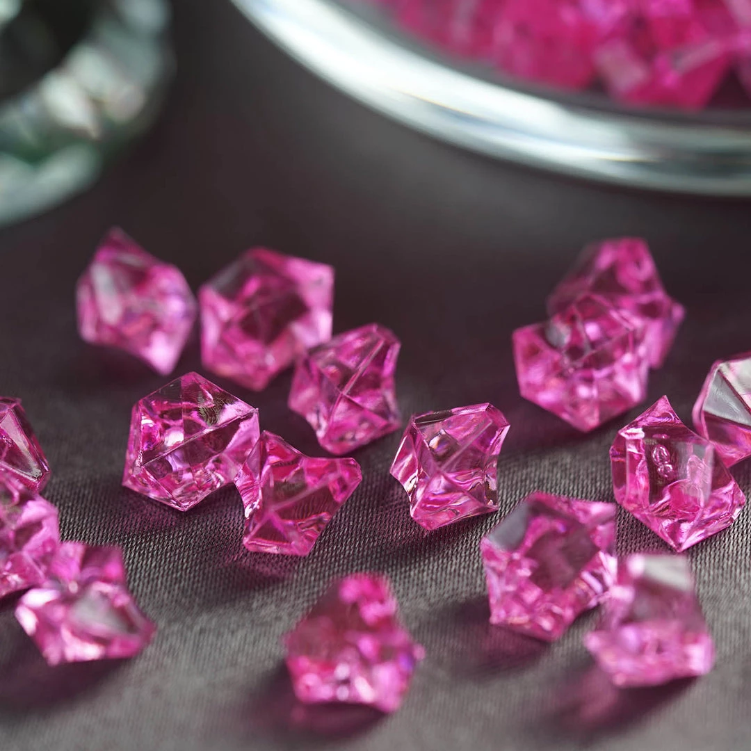 HIER_4830 400 Pack Fuchsia Mini Acrylic Ice Bead Vase Fillers Table Decoration Chargers & Centerpieces 6 HIER_4830 400 Pack Fuchsia Mini Acrylic Ice Bead Vase Fillers Table Decoration Chargers & Centerpieces