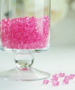 HIER_4830 400 Pack Fuchsia Mini Acrylic Ice Bead Vase Fillers Table Decoration Chargers & Centerpieces