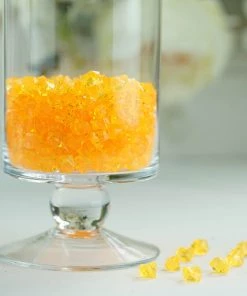 HIER_4830 400 Pack Gold Mini Acrylic Ice Bead Vase Fillers Table Decoration Chargers & Centerpieces