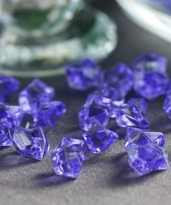 HIER_4830 Chargers & Centerpieces 400 Pack Purple Mini Acrylic Ice Bead Vase Fillers Table Decoration