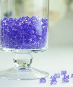 HIER_4830 Chargers & Centerpieces 400 Pack Purple Mini Acrylic Ice Bead Vase Fillers Table Decoration