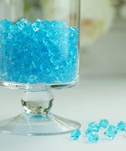 HIER_4830 400 Pack Turquoise Mini Acrylic Ice Bead Vase Fillers Table Decoration