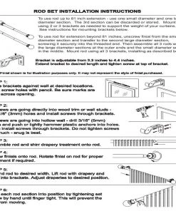HIER_3160 Home Décor 42"-126" Adjustable Curtain Rod Set, White, Round Finials 29 HIER_3160 Home Décor 42