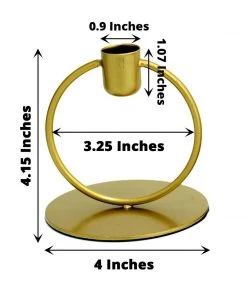HIER_4310 3 Pack | 4" Gold Metal Ring Taper Candle Holders, Hoop Centerpiece Set Chargers & Centerpieces 15 HIER_4310 3 Pack | 4