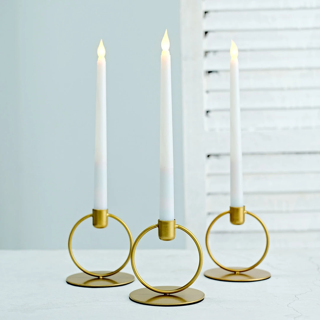 HIER_4310 3 Pack | 4" Gold Metal Ring Taper Candle Holders, Hoop Centerpiece Set Chargers & Centerpieces 1 HIER_4310 3 Pack | 4" Gold Metal Ring Taper Candle Holders, Hoop Centerpiece Set Chargers & Centerpieces