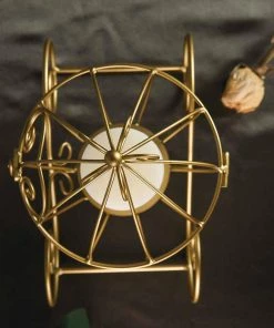 HIER_4310 Chargers & Centerpieces 11" Gold Cinderella Carriage Card Display Candle Holder