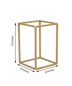 HIER_4330 Chargers & Centerpieces 2 Pack | 12” Rectangular Gold Metal Wedding Flower Stand | Geometric Centerpiece Vases 20 HIER_4330 Chargers & Centerpieces 2 Pack | 12” Rectangular Gold Metal Wedding Flower Stand | Geometric Centerpiece Vases