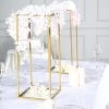 HIER_3610 Chargers & Centerpieces 2 Pack | 24" Matte Gold Wedding Flower Stand | Metal Vase Column Stand | Geometric Centerpiece Vase