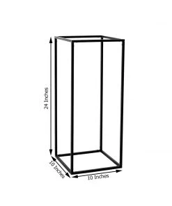 HIER_4820 2 Pack | 24" Matte Black Wedding Flower Stand | Metal Vase Column Stand | Geometric Centerpiece Vase 17 HIER_4820 2 Pack | 24