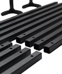 HIER_4820 2 Pack | 24" Matte Black Wedding Flower Stand | Metal Vase Column Stand | Geometric Centerpiece Vase 25 HIER_4820 2 Pack | 24